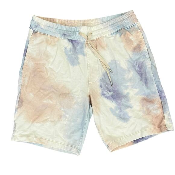 AG Adriano Goldschmied Tie Dye Terry Drawstring Shorts Pocket XL Mens Cotton - Picture 1 of 7